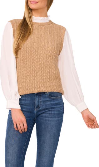 CeCe Layered Look Sweater Vest | Nordstrom