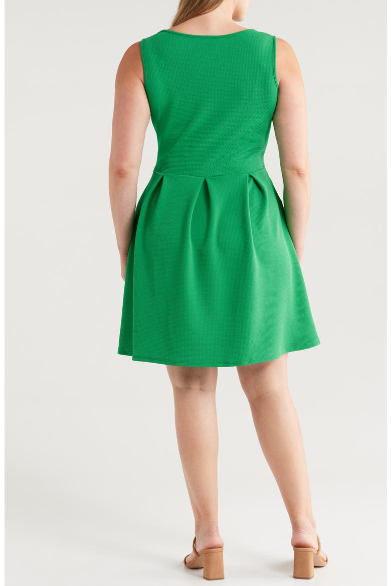 Sleeveless Stretch Fit & Flare Minidress, Alternate, color, GREEN