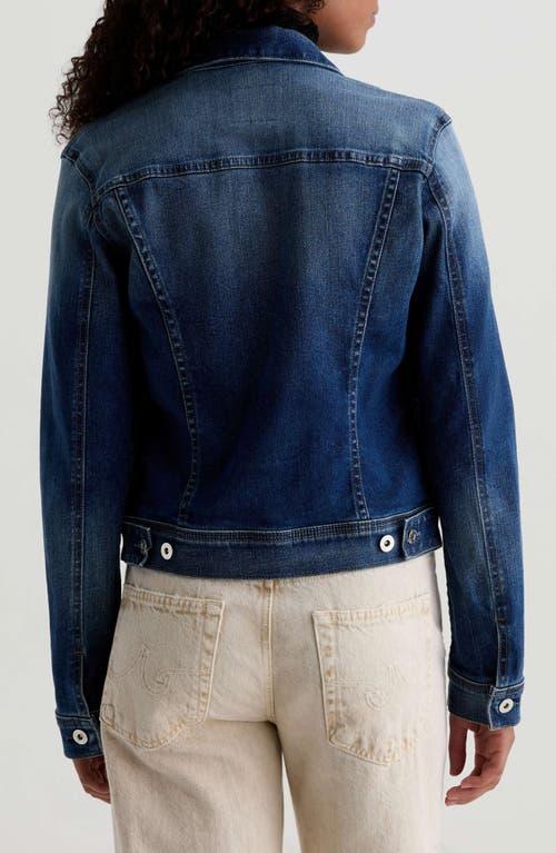 Ag Robyn Crop Stretch Denim Jacket In Blue