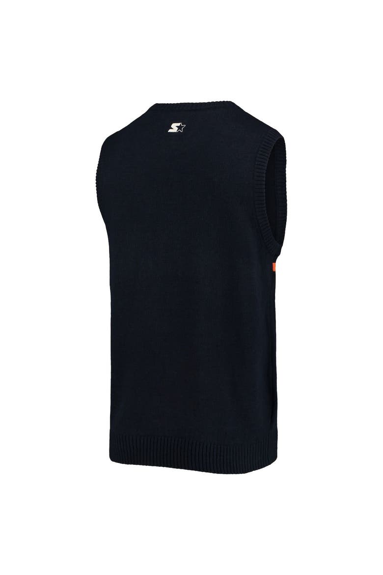 Men's Starter Navy/Orange Chicago Bears Player Sweater Vest, Alternate, color, Navy