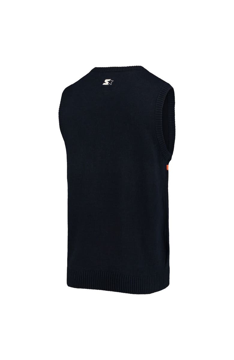 STARTER Men's Starter Navy/Orange Chicago Bears Player Sweater Vest, Alternate, color, Navy