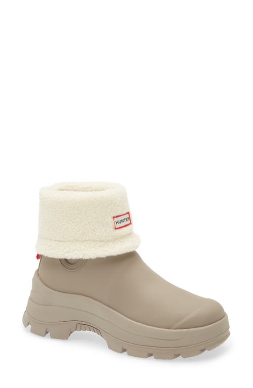 Hunter Esme Lug Sole Waterproof Snow Bootie in Medium Natural 