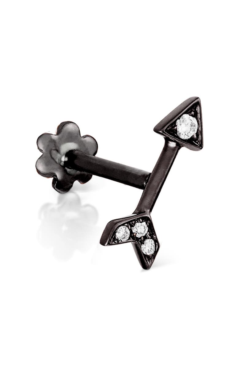 MARIA TASH Diamond Arrow Single Threaded Stud Earring, Main, color, 