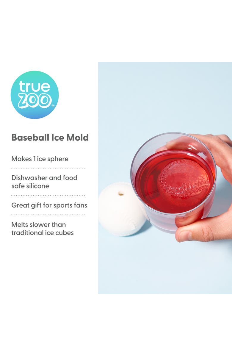 TrueZoo Baseball Silicone Ice Mold, Alternate, color, White