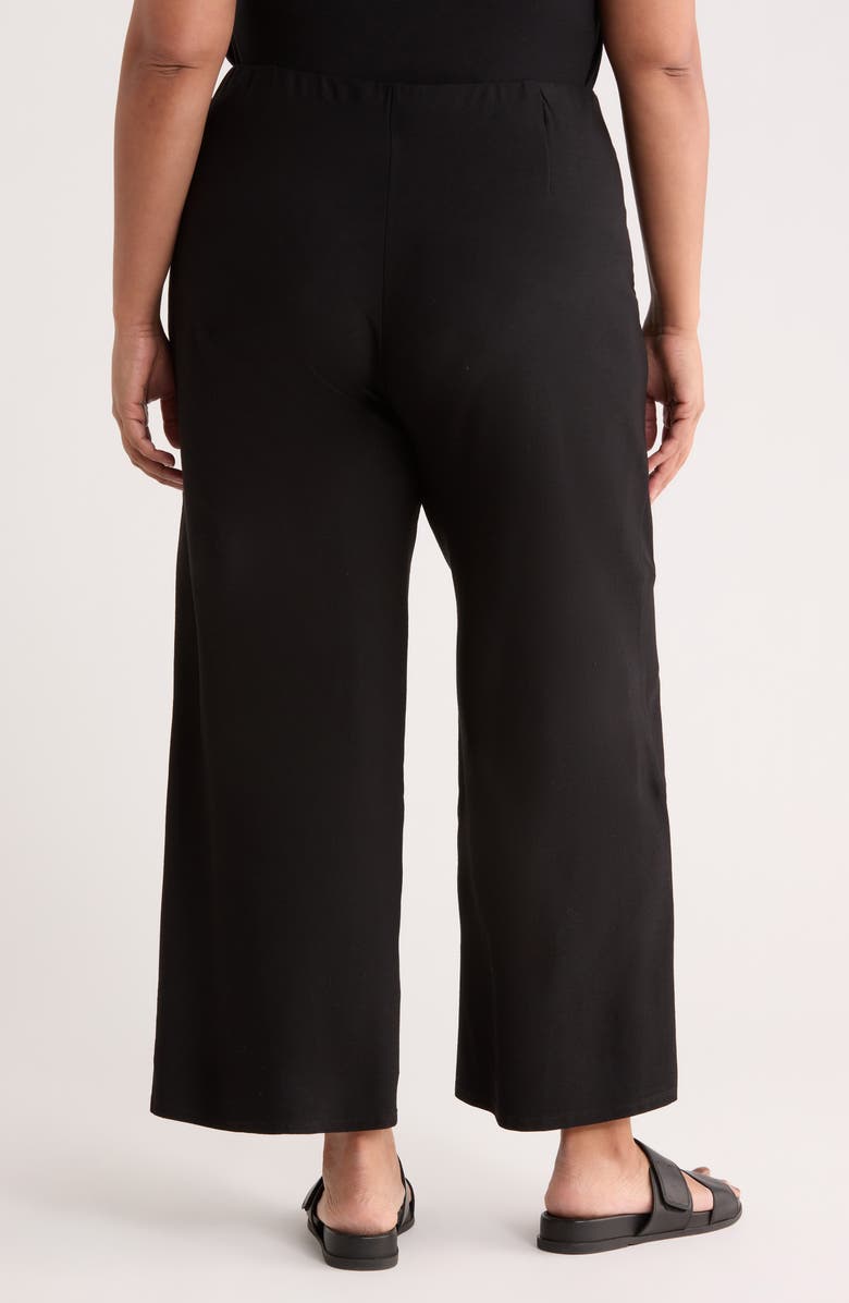 Eileen Fisher Ankle Wide Leg Pants, Alternate, color, Black