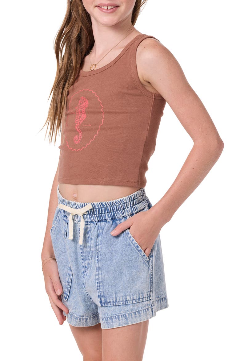 Kids' Tristan Cotton Graphic Tank, Alternate, color, CAROB BROWN