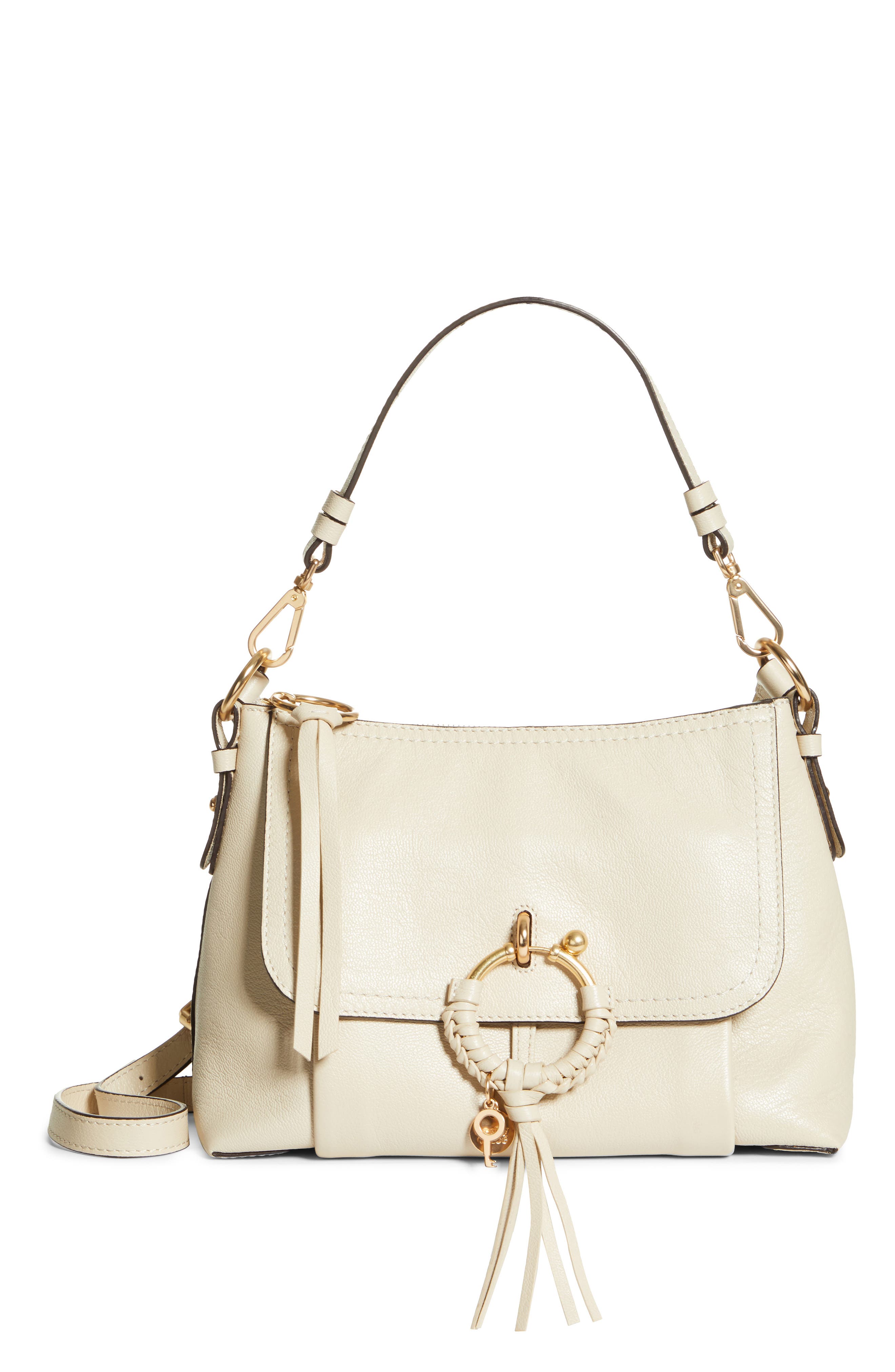 Small Joan Leather Shoulder Bag, Main, color, CEMENT BEIGE