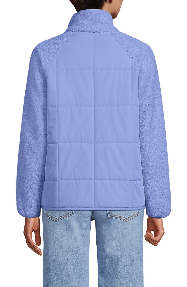 Lands' End Mixed Media High Pile Fleece Jacket, Alternate, color, Light Cornflower