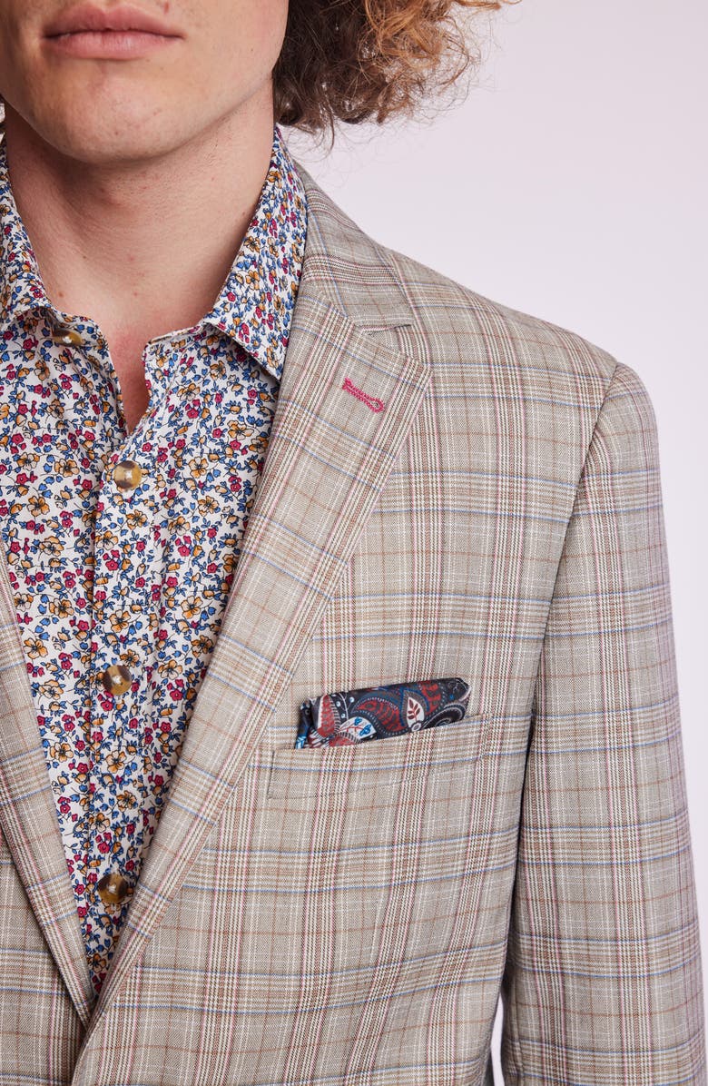 PAISLEY & GRAY Dover Slim Fit Plaid Sport Coat, Alternate, color, Tan Pink Blue Plaid