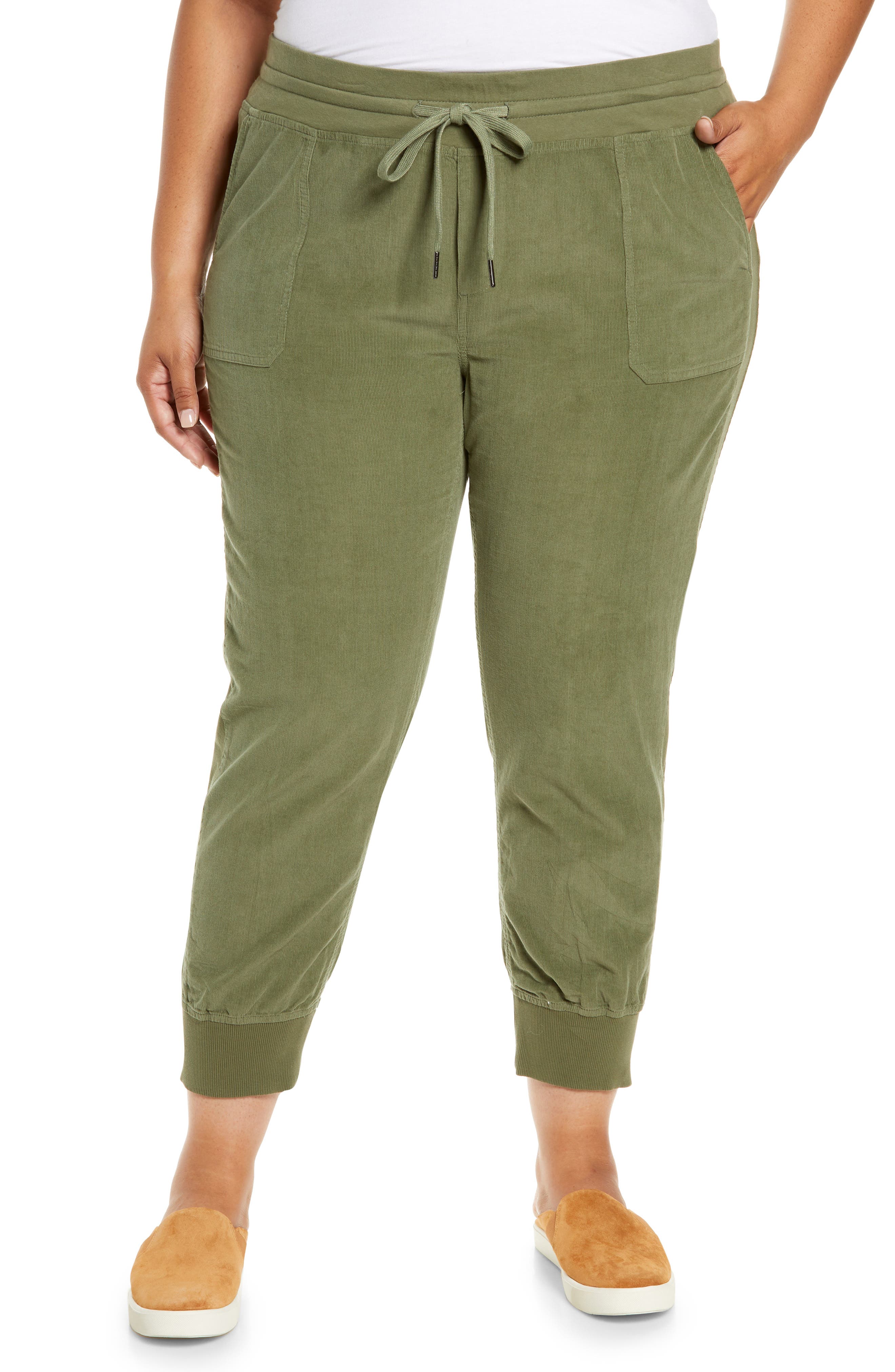 Caslon® Corduroy Tie Waist Joggers (Women) | Nordstromrack