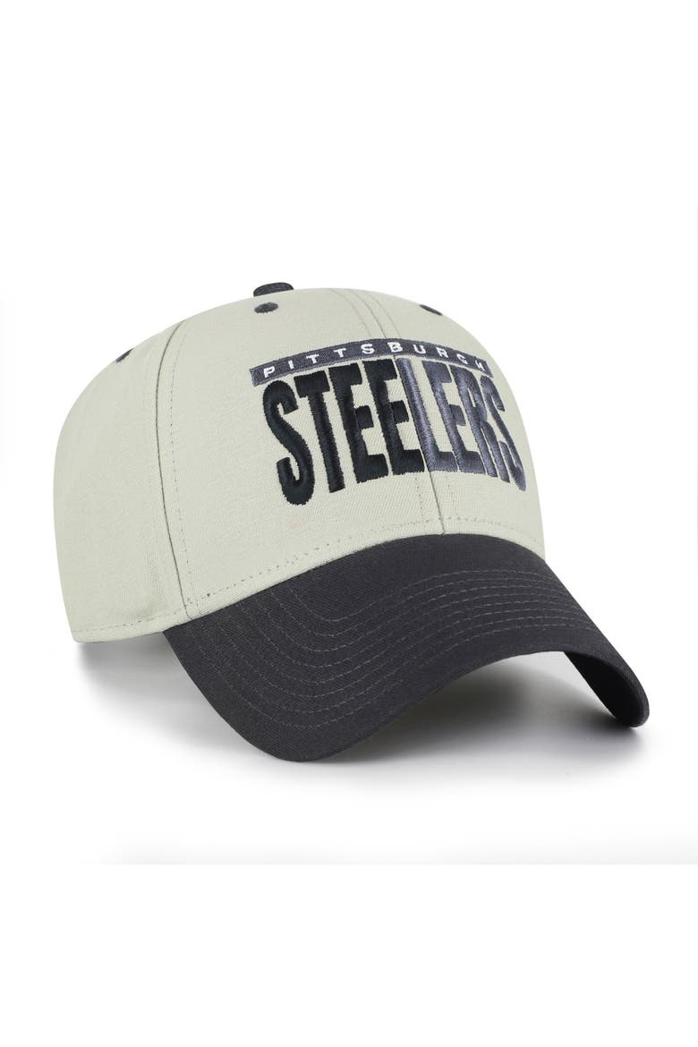 Men's '47  Gray/Black Pittsburgh Steelers Half Block Text MVP Adjustable Hat, Alternate, color, Gray