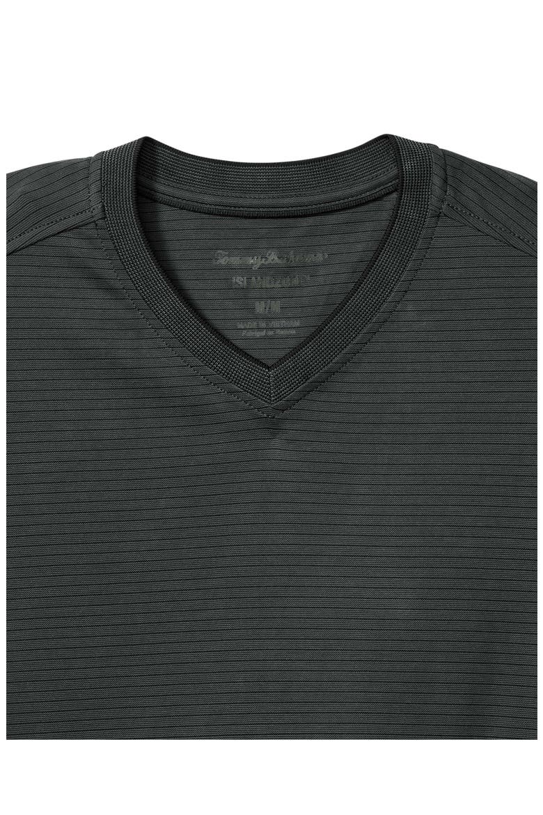Bay Stripe IslandZone® V-Neck Performance T-Shirt, Alternate, color, COAL