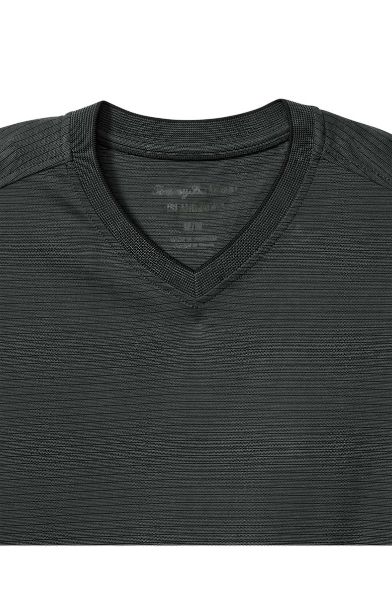 Tommy Bahama Bay Stripe V-Neck IslandZone<sup>®</sup> T-Shirt, Alternate, color, Coal