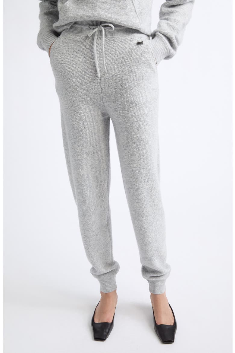 Wool Blend Knit Joggers, Main, color, LIGHT GREY MARL