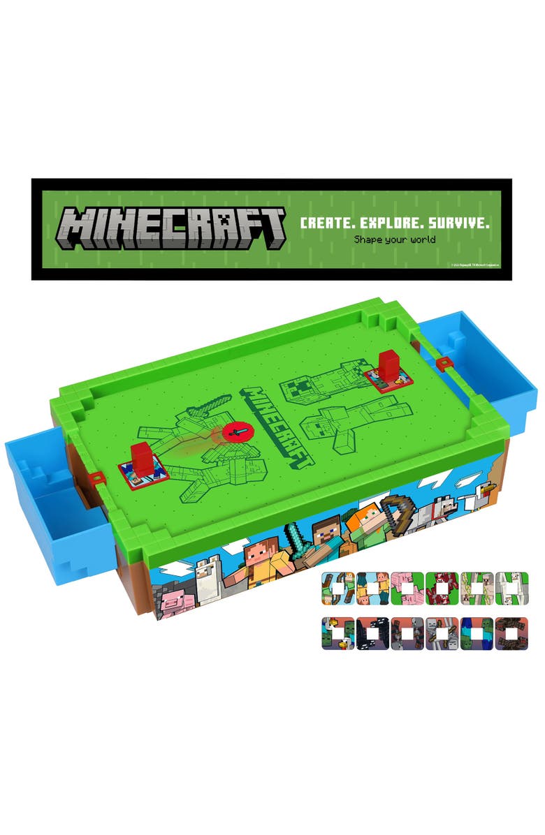 MINECRAFT Mini Arcade Air Hockey, Overworld, 14 Inch Motorized Tabletop Game, Alternate, color, Multicolored