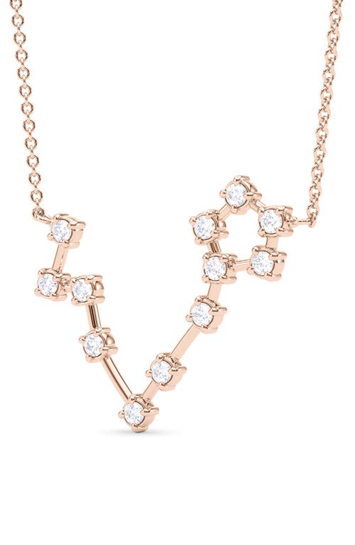 Hautecarat Pisces Constellation Lab Created Diamond Necklace In 18k Rose Gold