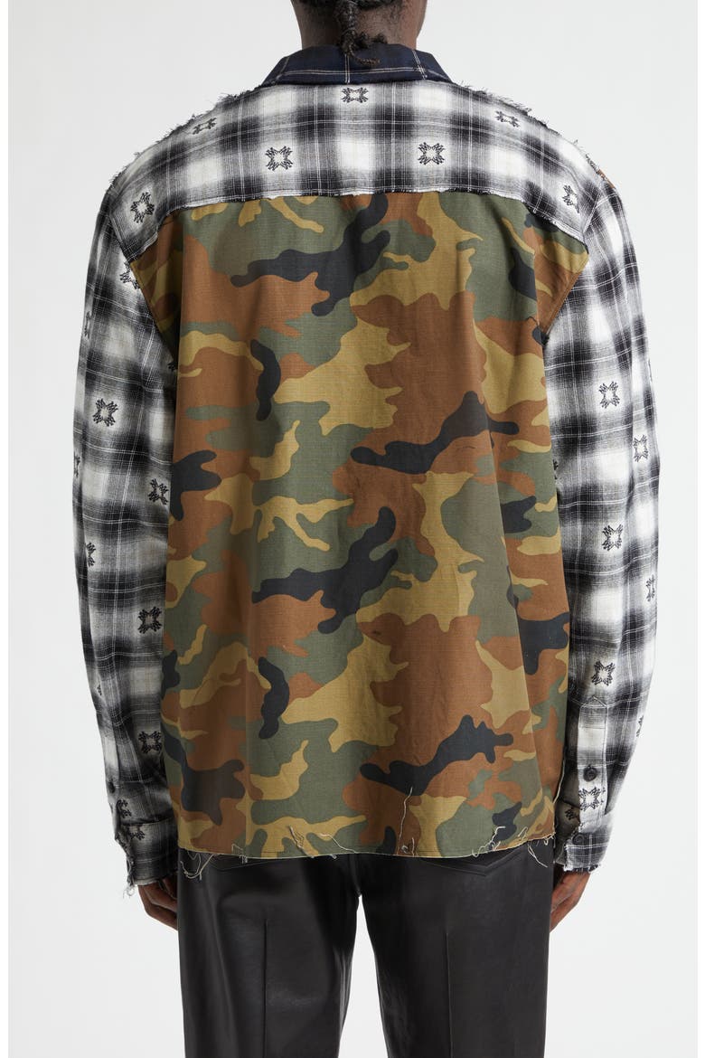 Spliced MA Quad Flannel Button-Up Shirt, Alternate, color, MIDNIGHT BLUE