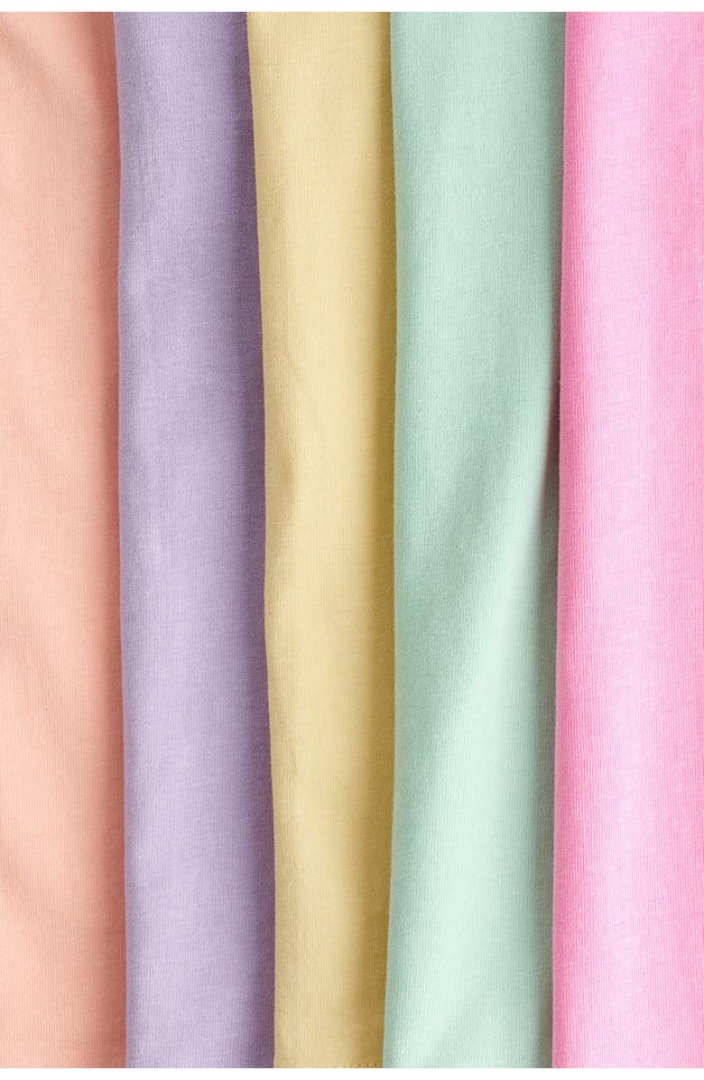 H&M 5-pack Flutter-sleeved Tops, Alternate, color, Pink/Turquoise/Yellow