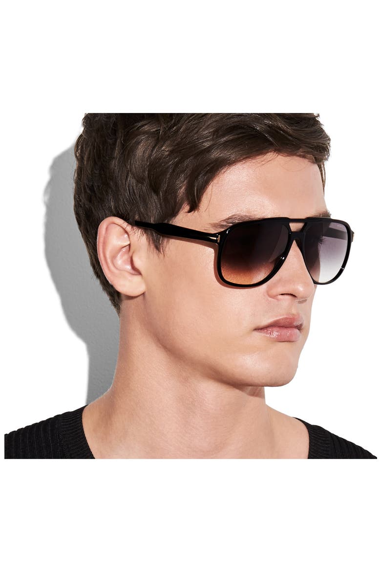 Raoul 62mm Gradient Navigator Sunglasses, Alternate, color, SHINY BLACK/ GRADIENT SMOKE