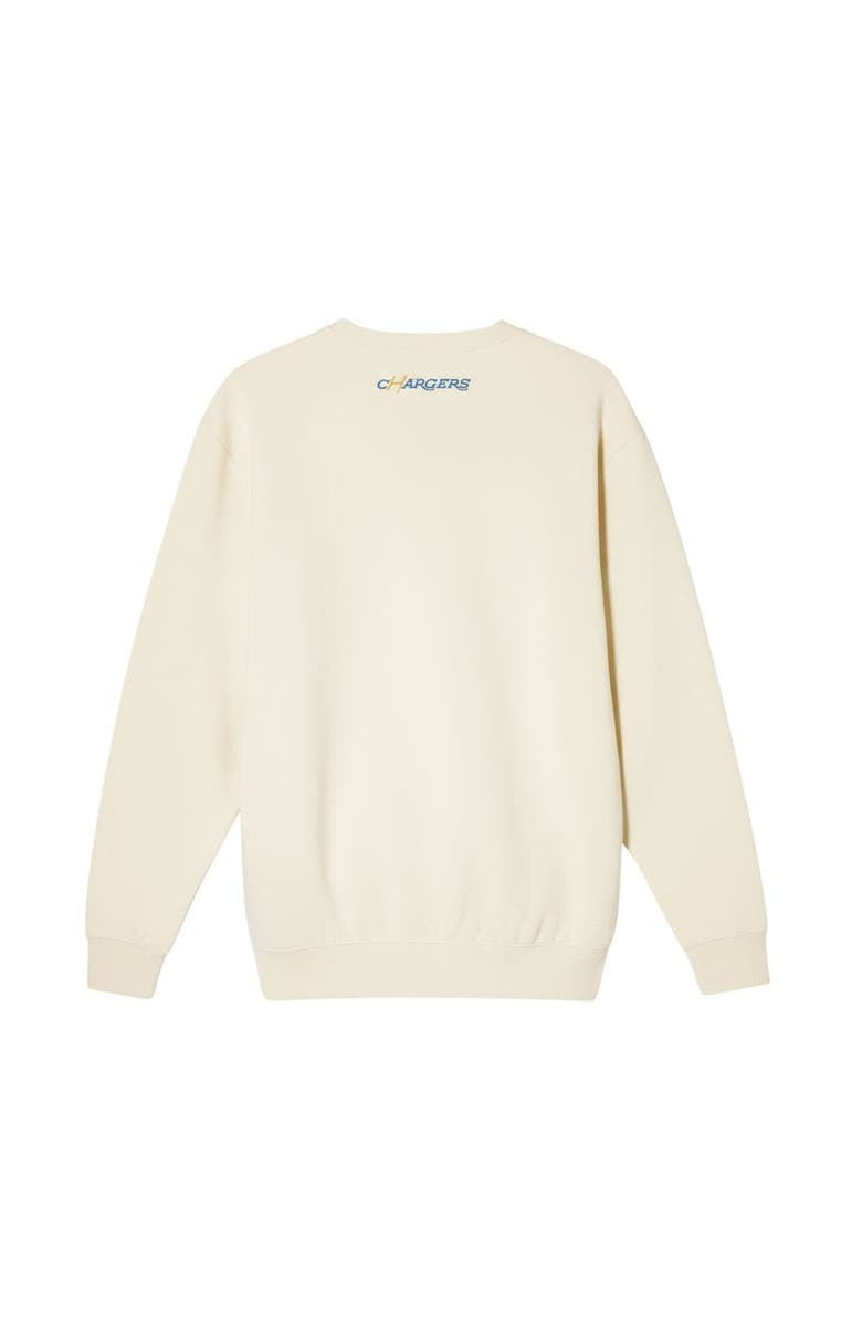 THE WILD COLLECTIVE Unisex The Wild Collective Cream Los Angeles Chargers Charger Power Fleece Sweatshirt, Alternate, color, Cream