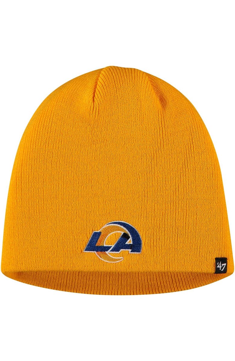 '47 Men's '47 Gold Los Angeles Rams Secondary Logo Knit Beanie, Main, color, 