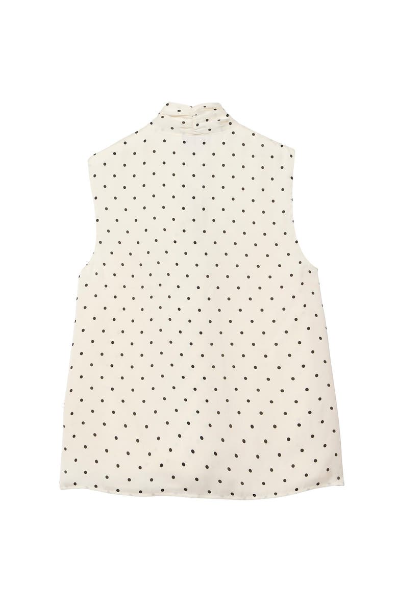 MINT VELVET Polka Dot Tie Neck Top, Alternate, color, Cream