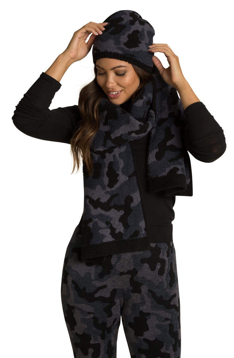 Barefoot Dreams<sup>®</sup> CozyChic<sup>™</sup> Camo Beanie & Scarf Set, Main, color, 
