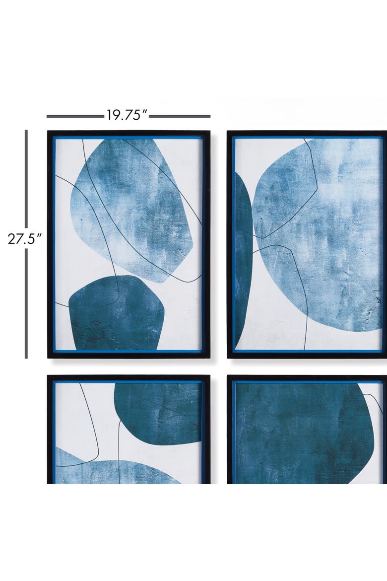 Abstract Ecliptic Prints Set of 4, Alternate, color, Blue
