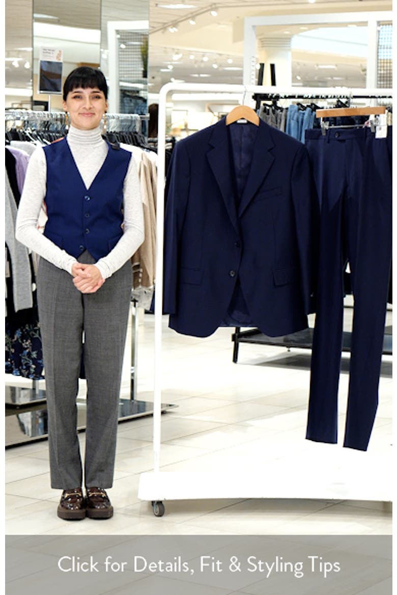 Hartford Classic Fit Navy Textured Check Wool Suit video