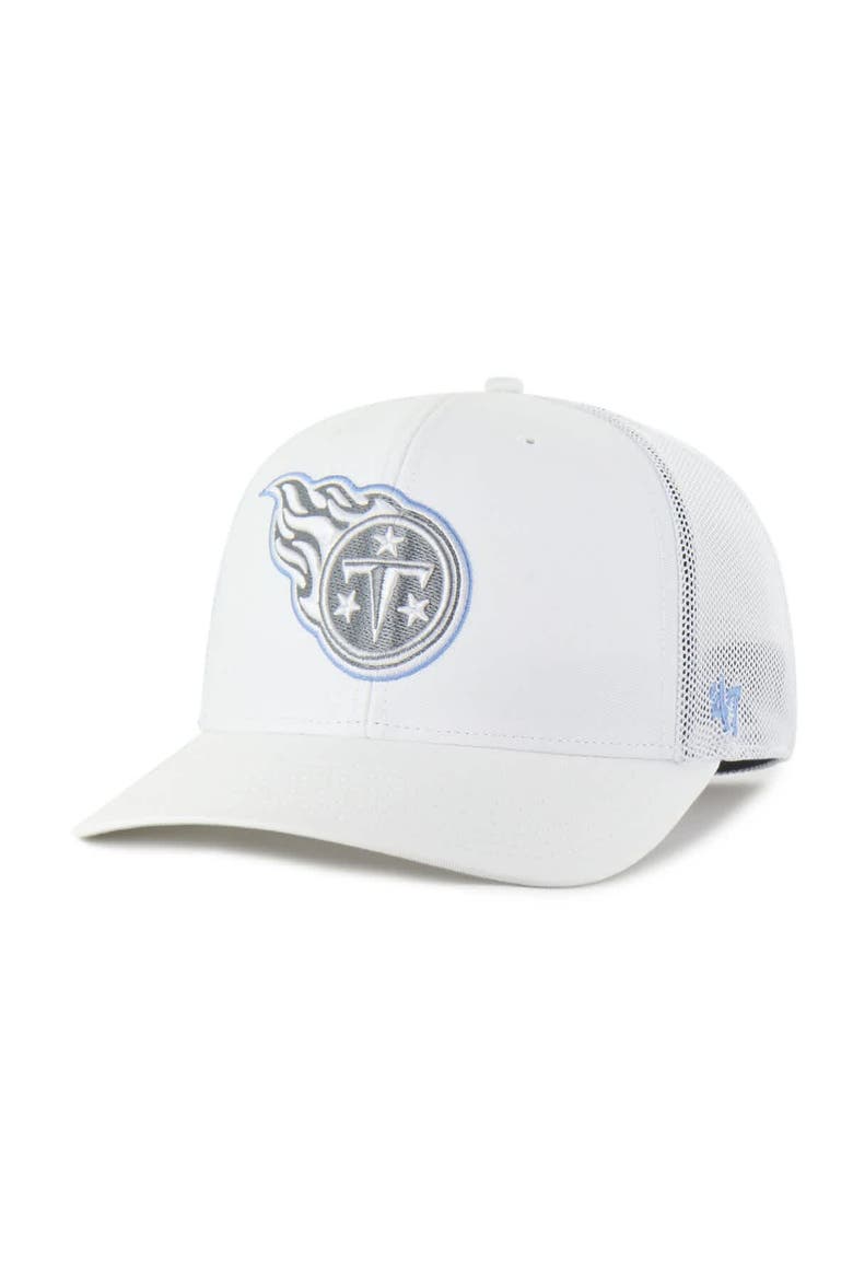 Men's '47 White Tennessee Titans Snowball Trophy Stretch Fit Hat, Main, color, White