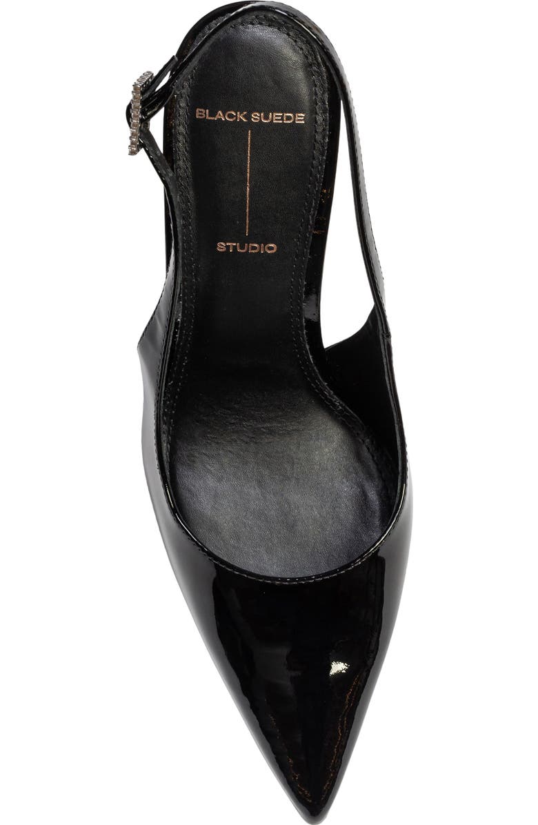 BLACK SUEDE STUDIO Alloy Slingback Pointed Toe Pump, Alternate, color,