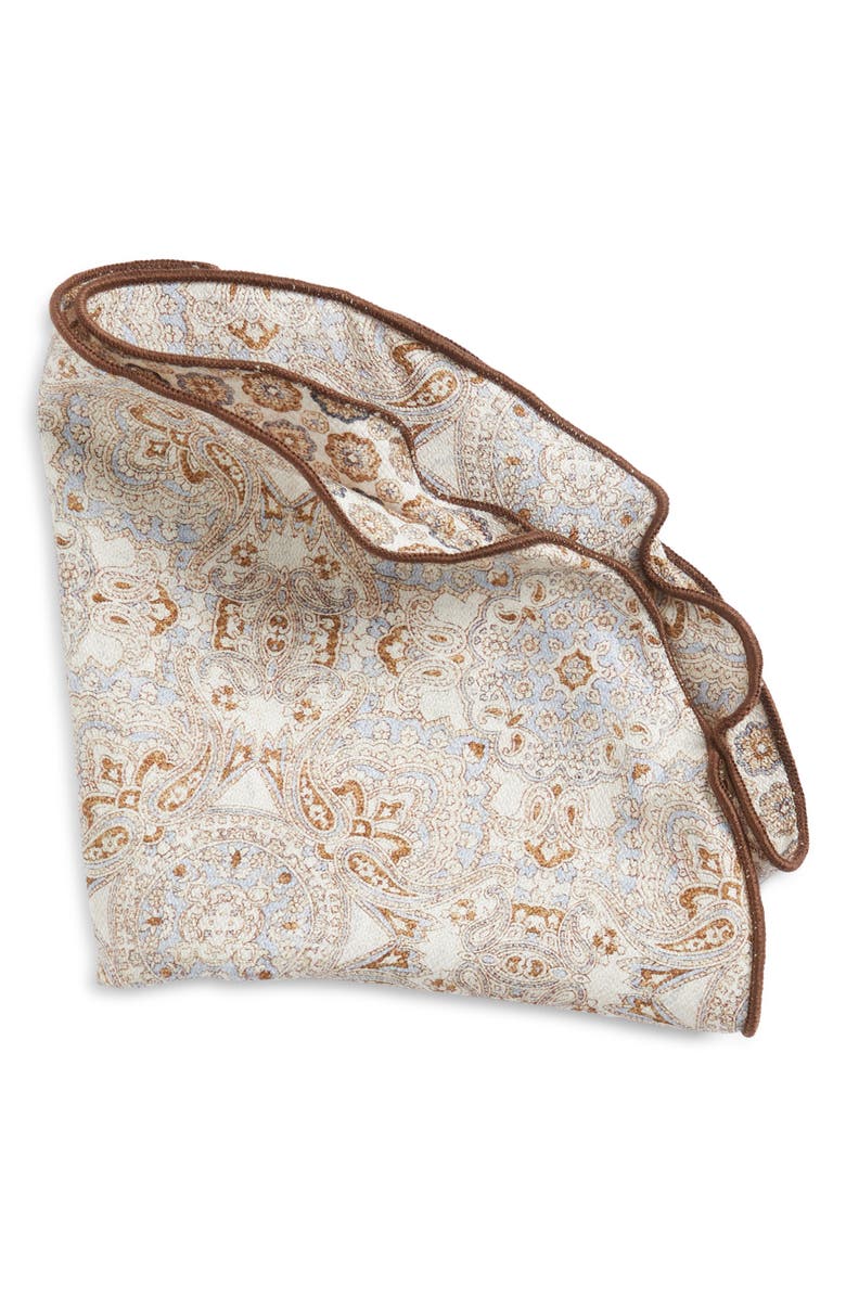 EDWARD ARMAH Persian & Medallion Print Reversible Silk Pocket Circle, Main, color, 