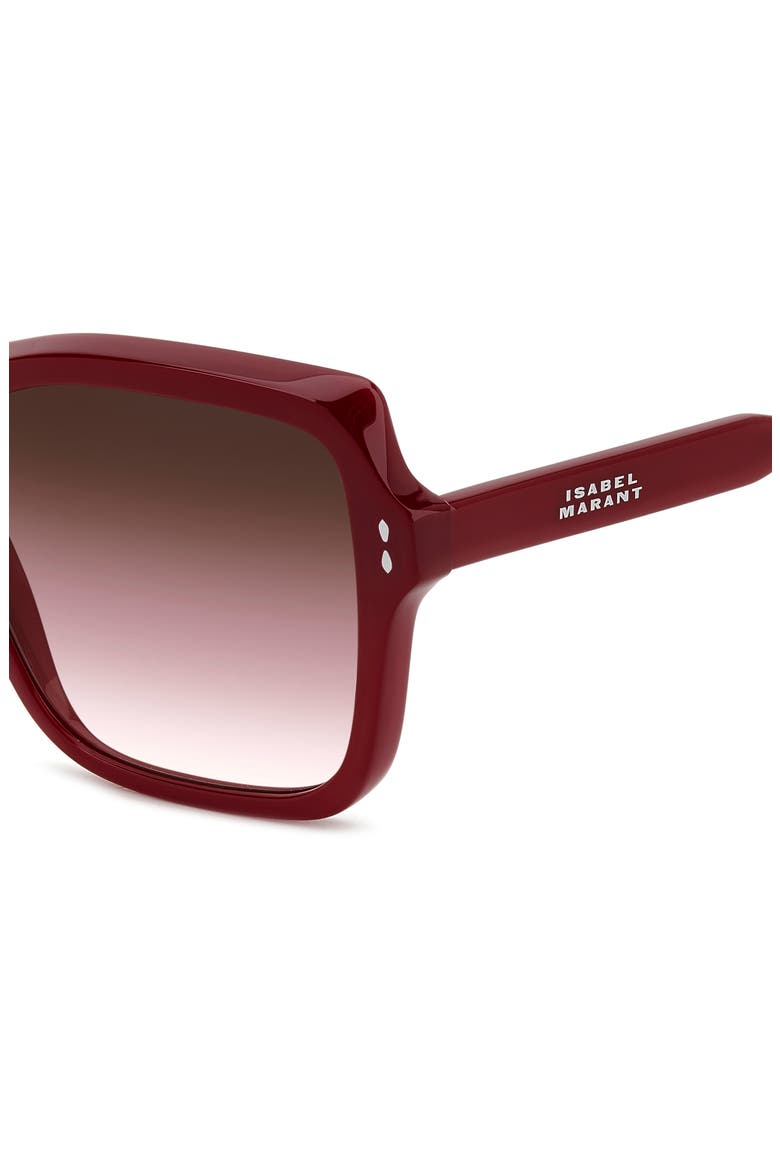 58mm Gradient Square Sunglasses, Alternate, color, BURGUNDY