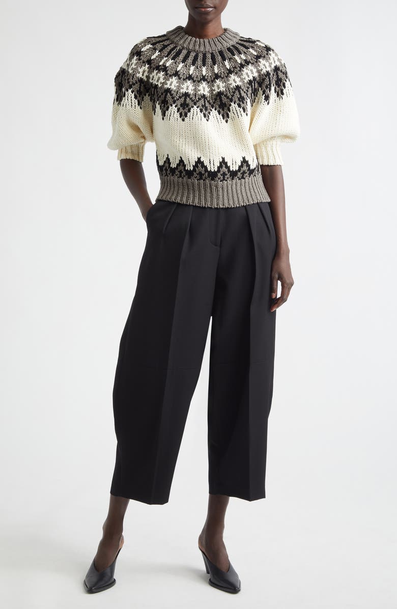 Altuzarra Marty Fair Isle Sweater, Alternate, color, Toffee