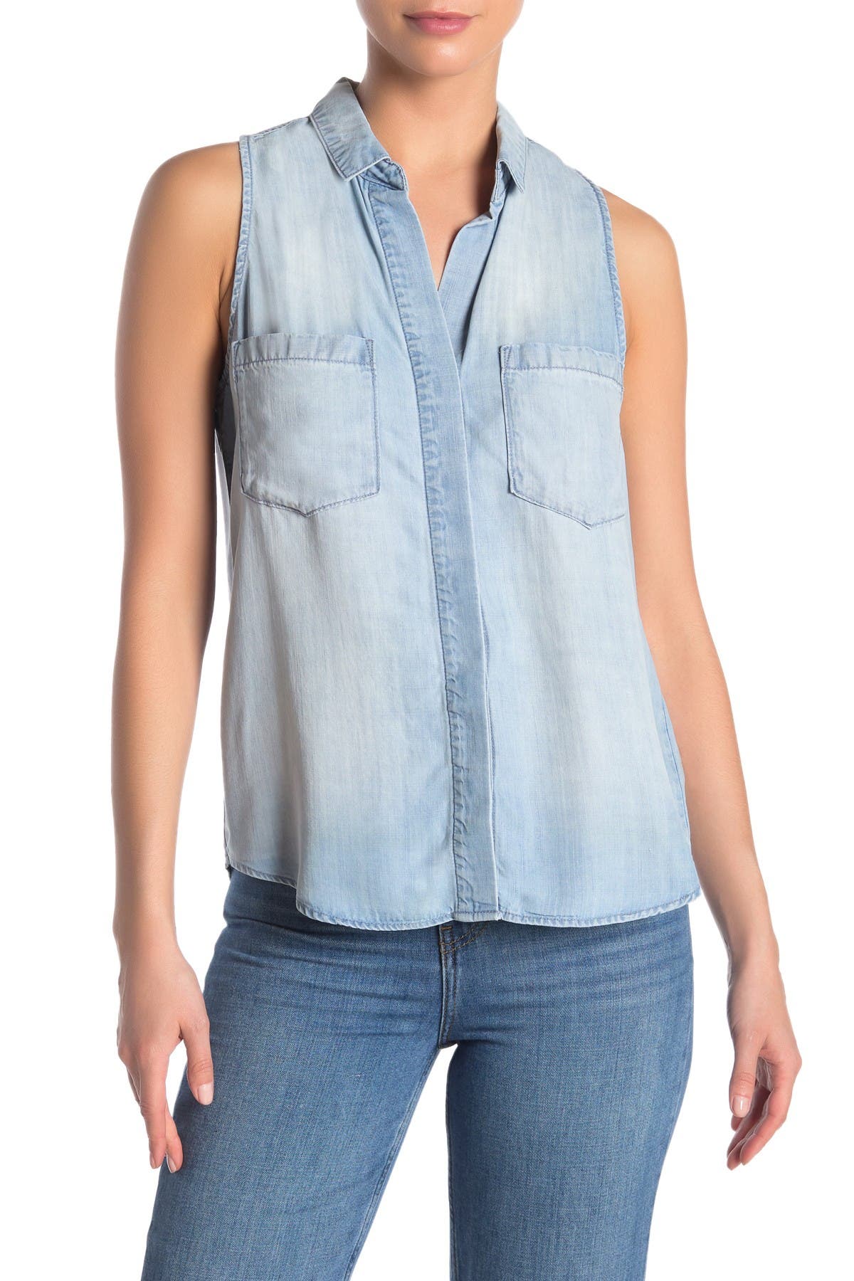 Cloth & Stone Split Back Chambray Tank (Women) | Nordstromrack