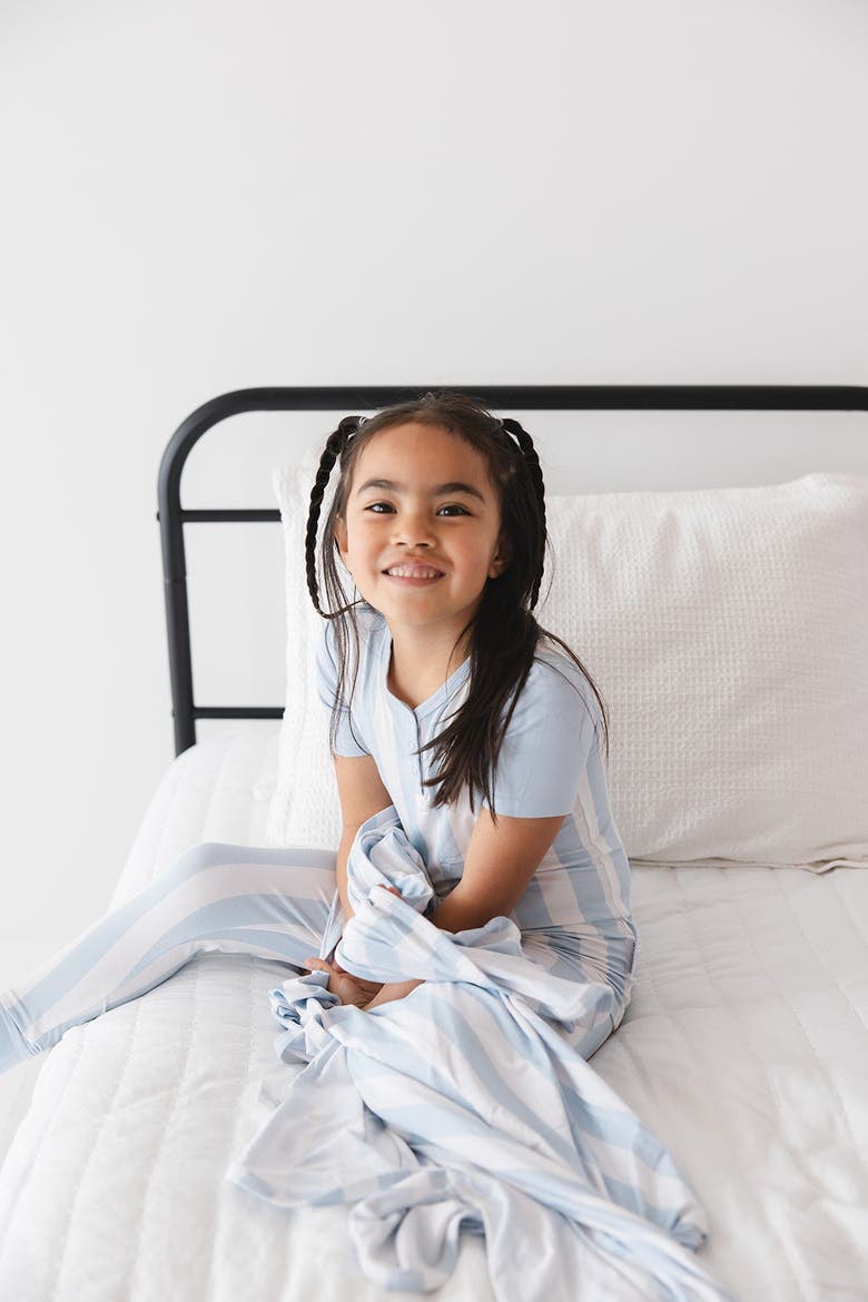 Little Kid's Cotton Candy Stripes Pajama Set, Alternate, color, Blue