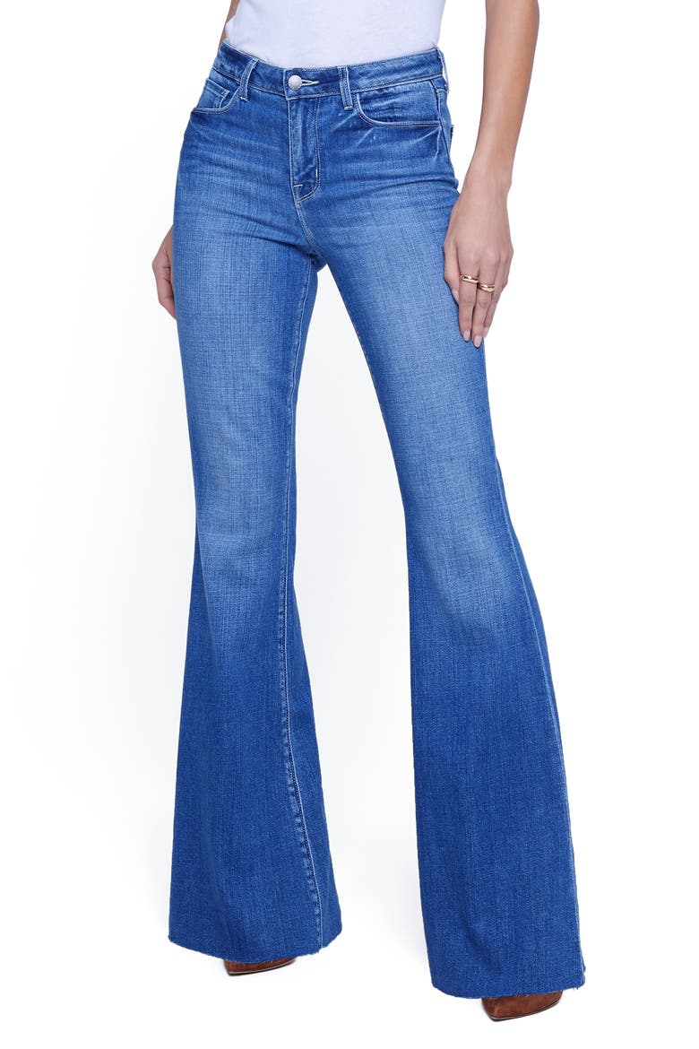 Sera High Waist Flare Jeans, Main, color, BORDELLO
