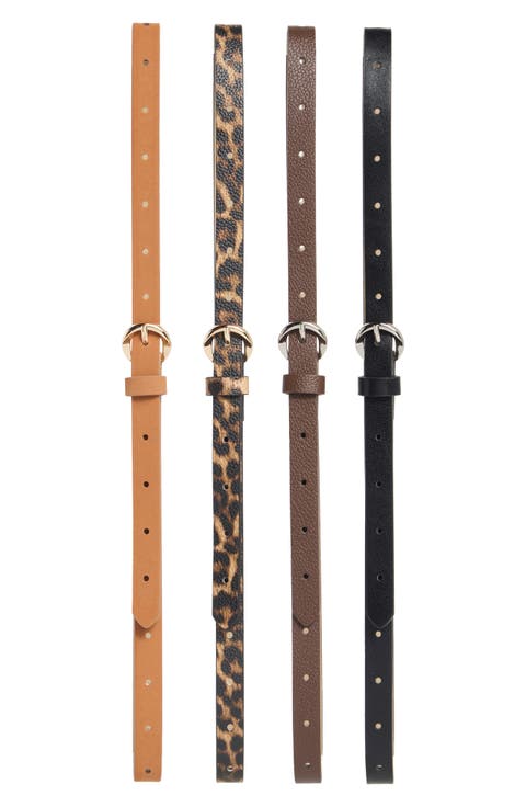 4-for-1 Assorted Faux Leather Belts