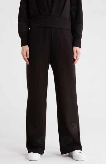 T Tahari Rose Embroidered Scuba Knit Pants