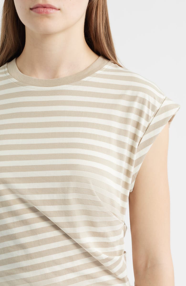 BOSS Epka Stripe Cotton Muscle T-Shirt, Alternate, color, Pumice Stripe