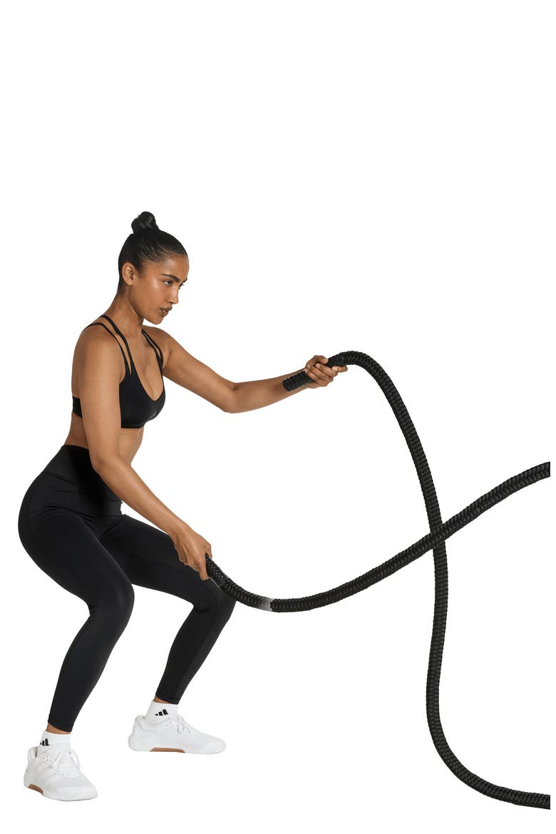 Double Strap Low Impact Sports Bra, Alternate, color, BLACK