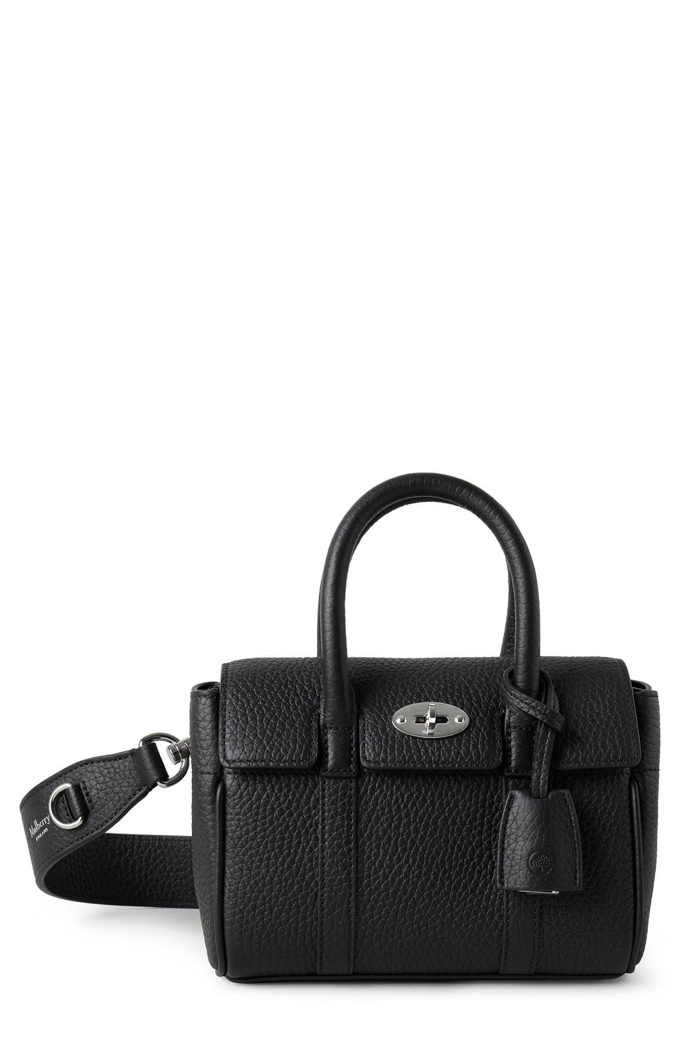 Mulberry Mini Bayswater Grained Leather Tote, Main, color, 