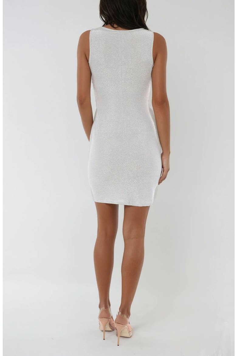Milano Sleeveless Minidress, Alternate, color, SILVER/ WHITE