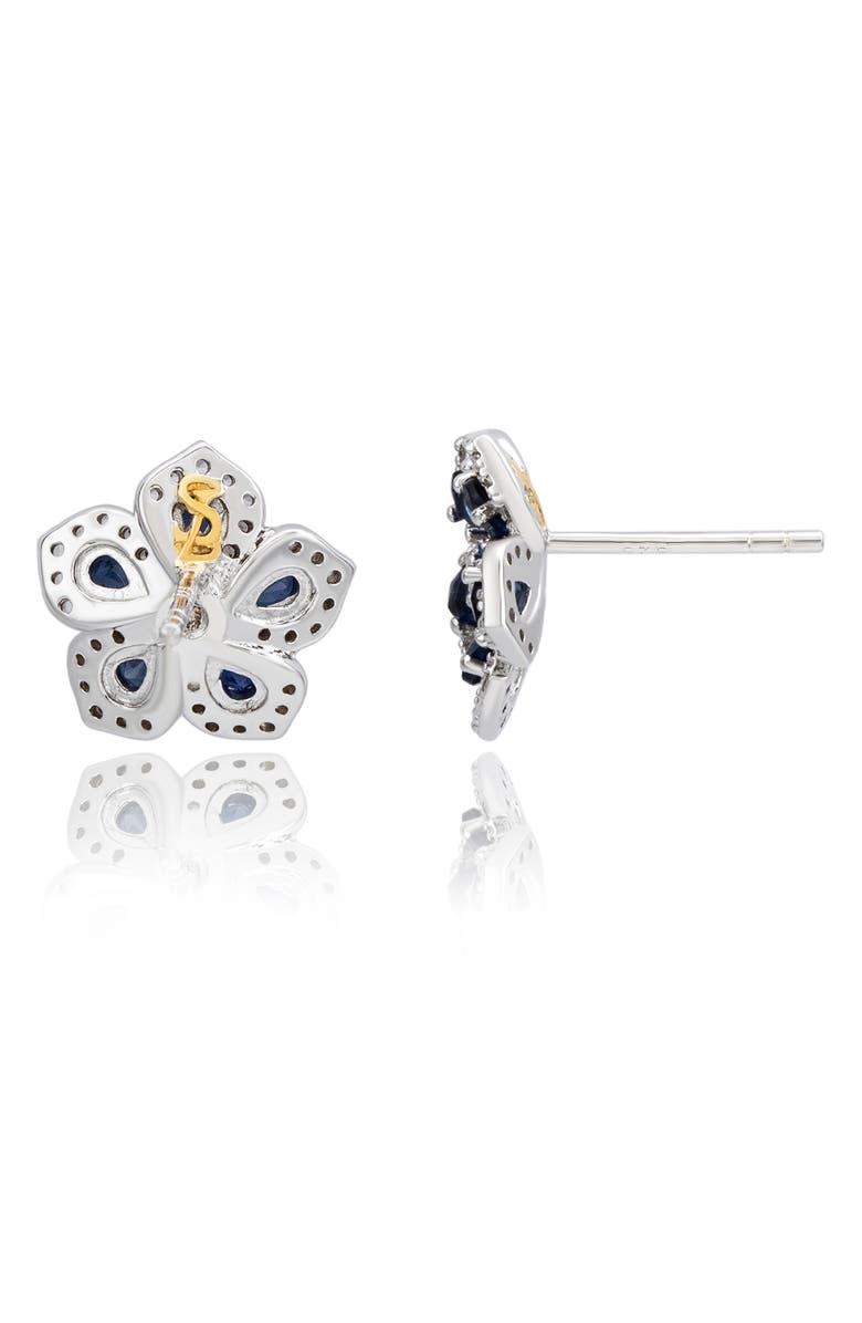 SUZY LEVIAN Sapphire & Diamond Flower Stud Earrings, Alternate, color, Blue