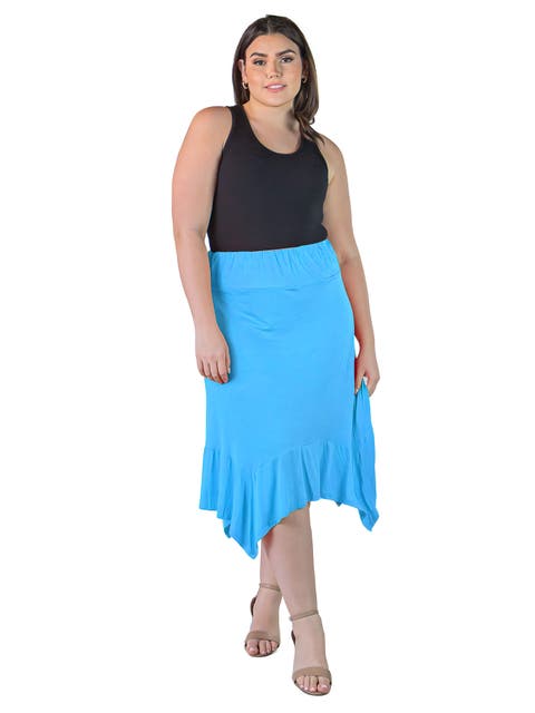 Knee Length Elastic Waist Skirt
