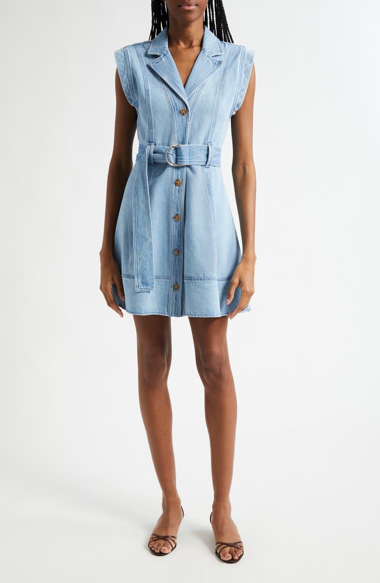 Derek Lam 10 Crosby Lya Belted Denim Dress, Main, color, Skyler