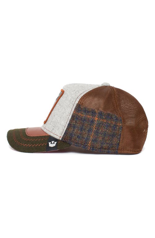 Goorin Bros . Cum Laude Owl Patch Felt Trucker Hat In Gray