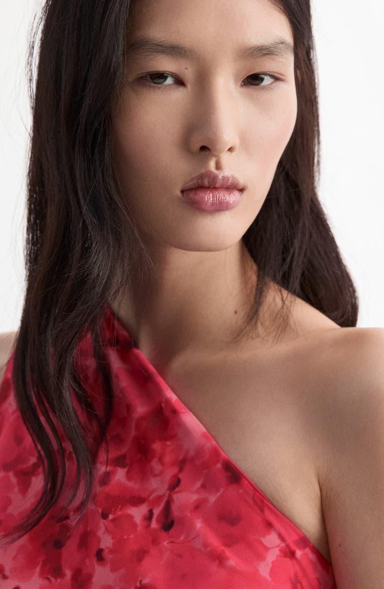 MANGO Floral Print Asymmetric Dress, Alternate, color,