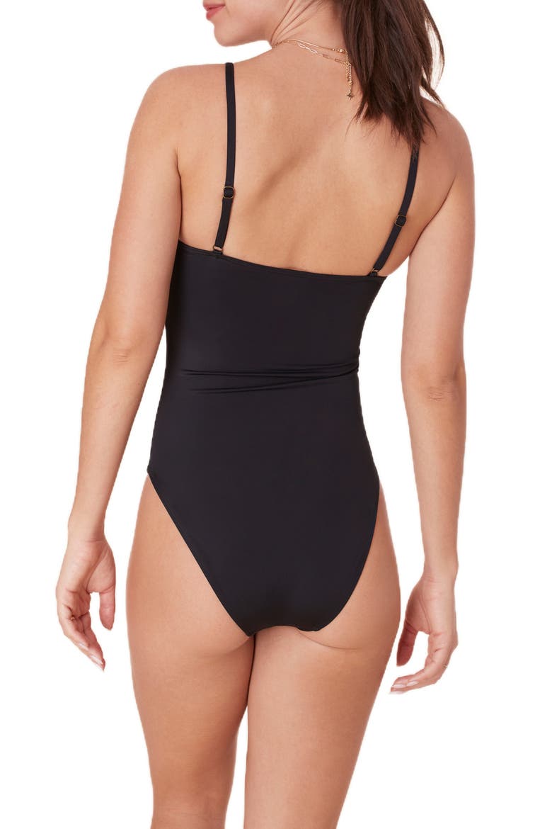 The Amalfi Long Torso One-Piece Swimsuit, Alternate, color, BLACK