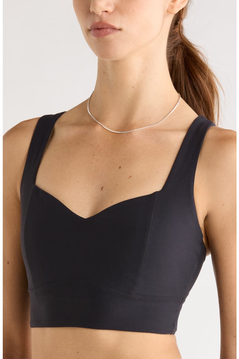 Studio Luxe Sweetheart Sports Bra, Alternate, color, BLACK